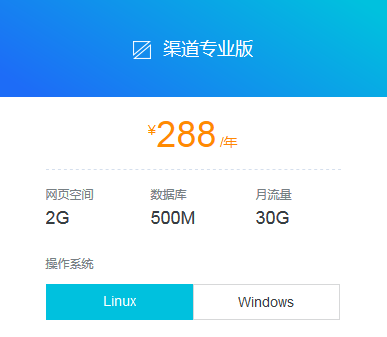 阿里云渠道专业版虚拟空间